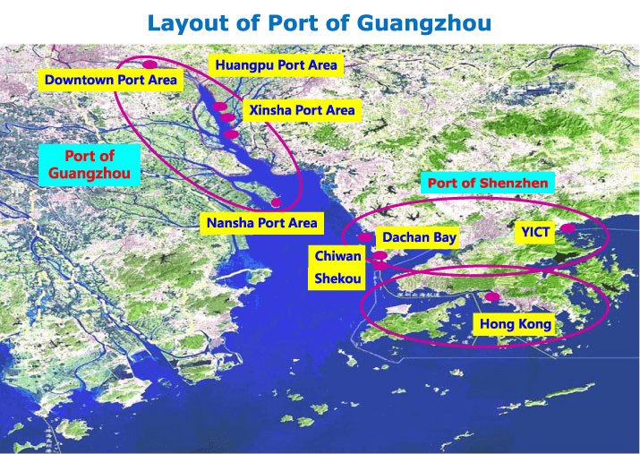 Guangzhou port China map