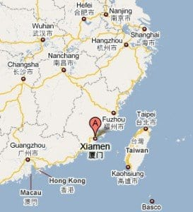 Xiamen port China map