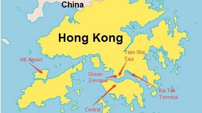 Hongkong port China map