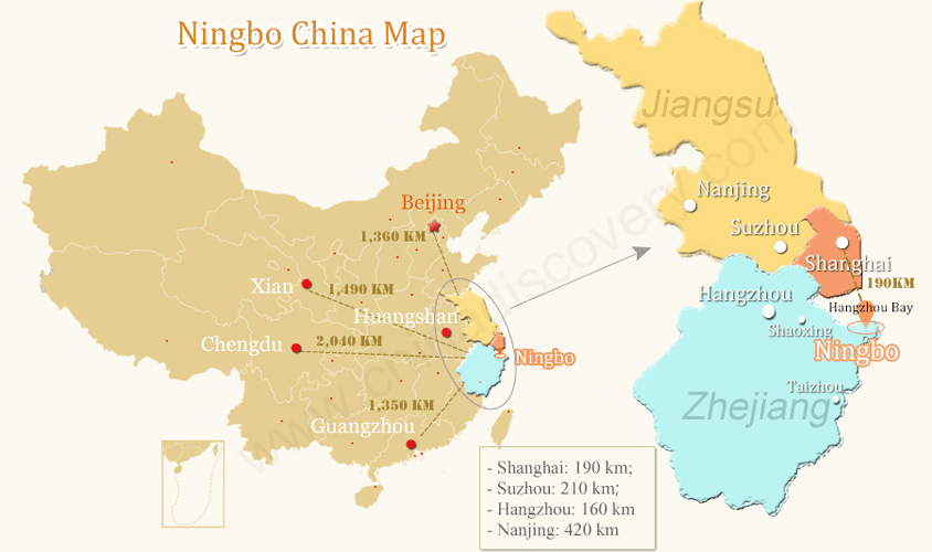 Ningbo port China map