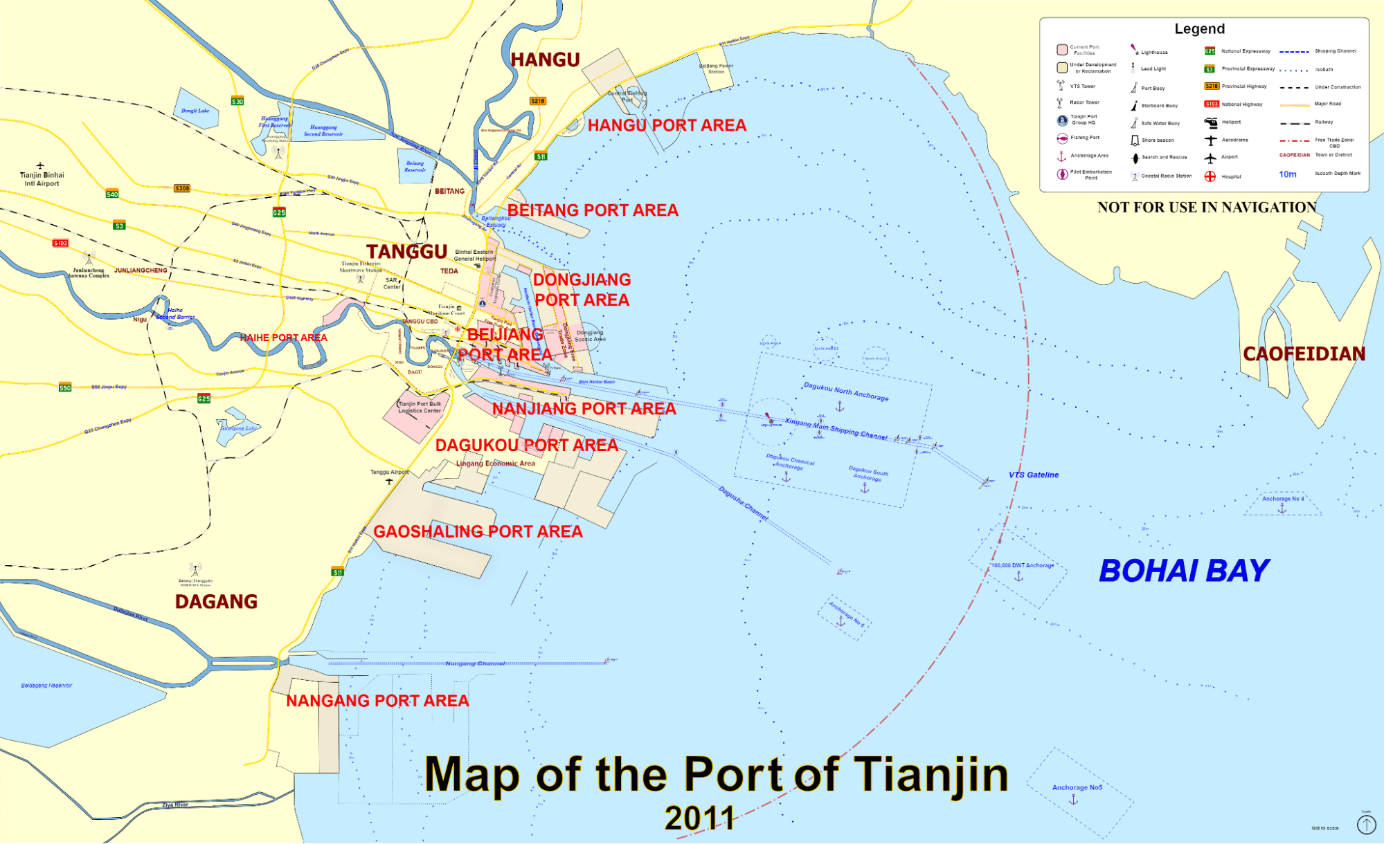 Tianjin port China map