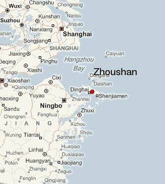 Zhoushan port China map