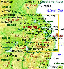 Nanjing port China map