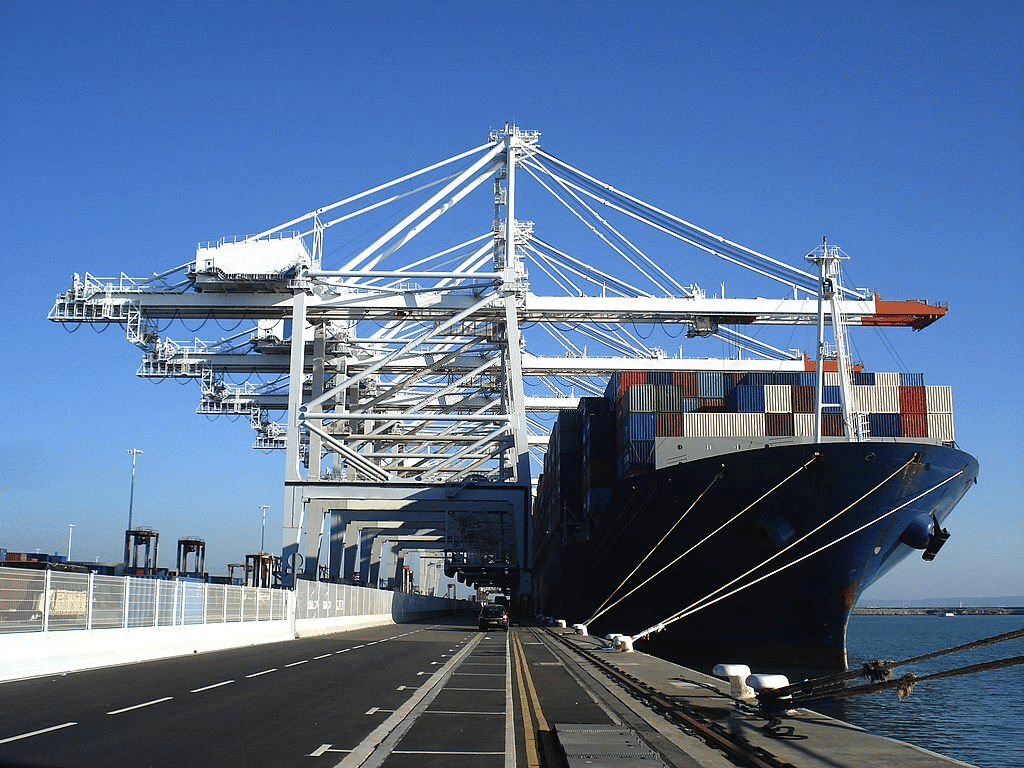 A cargo port in France