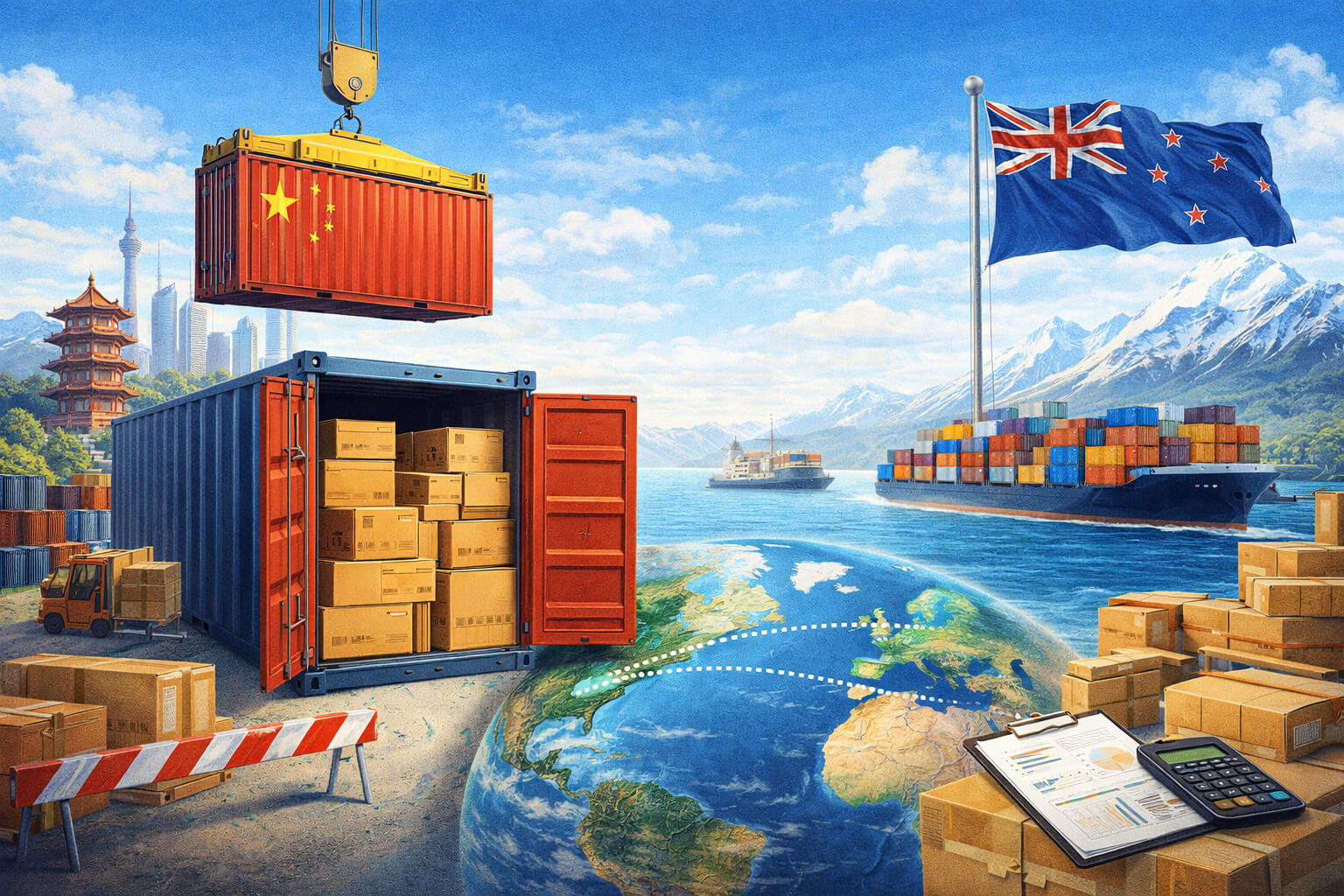 Shipping goods from China to New Zealand